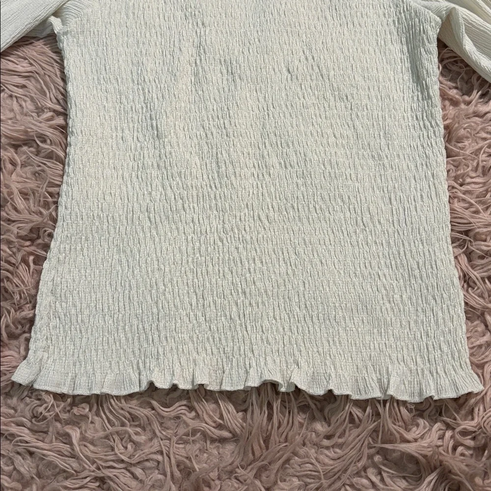 Anthropologie Smocked Puff Sleeve Top